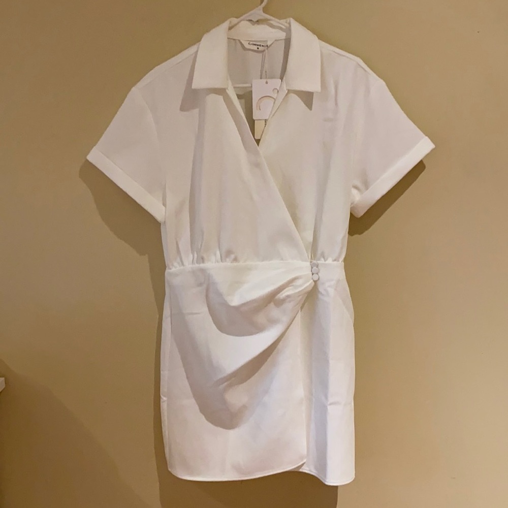 Commense White Blouse Dress